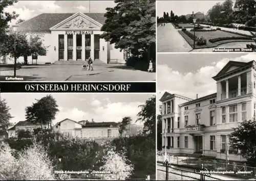 Heringsdorf Usedom Kulturhaus,  Strand, FDGB-Erholungsheim   Usedom 1976