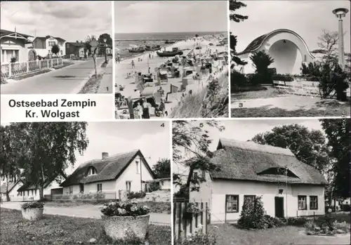 Zempin Strandstraße  Musikpavillon, Dorfstraße, Fischerhaus  Peenestraße 1985