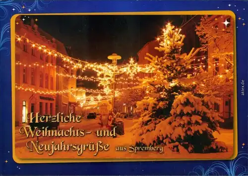 Ansichtskarte Spremberg Grodk Lange Straße - Neujahrsgrüße 1995