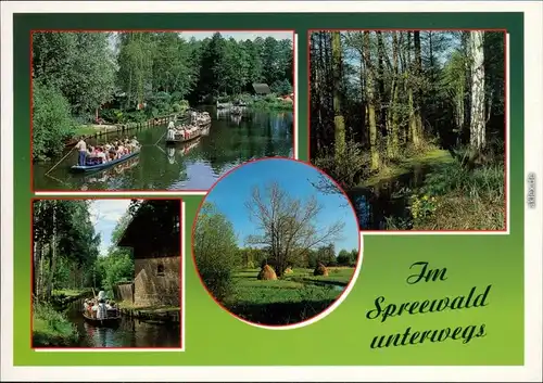 Lübbenau (Spreewald) Lubnjow Landschaftsgebiet: Spreewald, Spreewaldkahn 1995