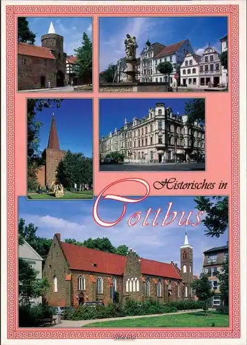 Cottbus  Mauerstraße, Altmarkt Brunnen, Schillerstrasse, Wendische Kirche 1995