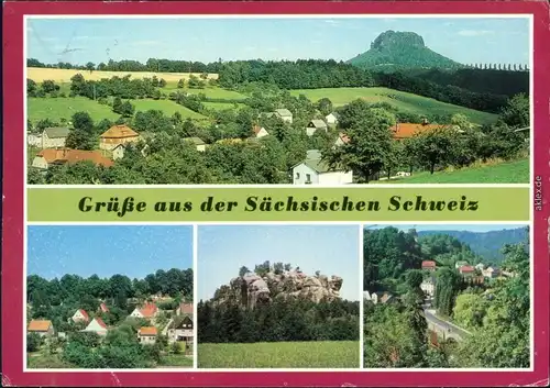 Thürmsdorf - Blick zum Lilienstein, Struppen - Teilansicht, Der Gamrig,  g1989