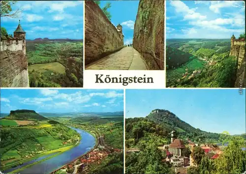 Königstein (Sächsische Schweiz) Panorama-Ansicht, Festung Königstein   1980