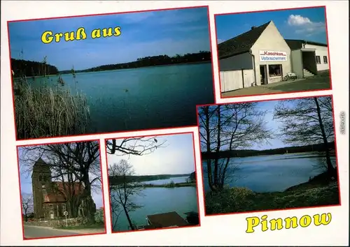 Pinnow-Schwerin See - Uferbereich, Verbrauchermarkt - Kaschkes, Kirche 1995