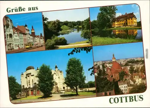 Branitz-Cottbus Choćebuz Altmarkt, Stadttheater,  Oberkirche 1995