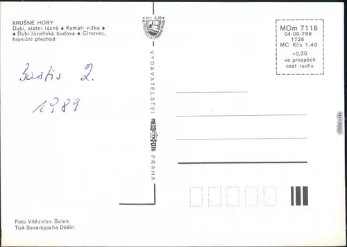 Postcard Abertham Abertamy Kuranlage, Bade, Grenze 1989