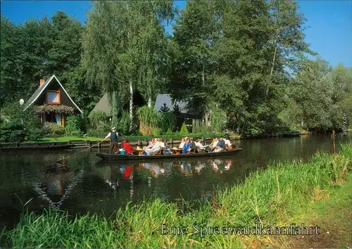 Lübben (Spreewald) Lubin (Błota) Spreewaldkahn auf dem Kanal 1995
