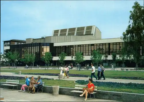 Ansichtskarte Hoyerswerda Wojerecy Haus der Berg- und Energiearbeiter 1989