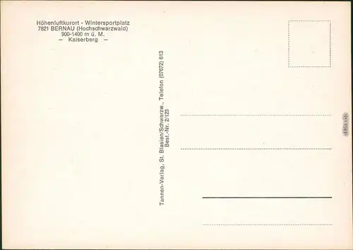 Ansichtskarte Bernau im Schwarzwald Panorama-Ansicht über die Wiesen 1975