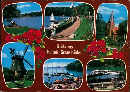 Gremsmühlen-Malente See, Promenade, Kirche, Windmühle, Hafen, Fährschiff 1987