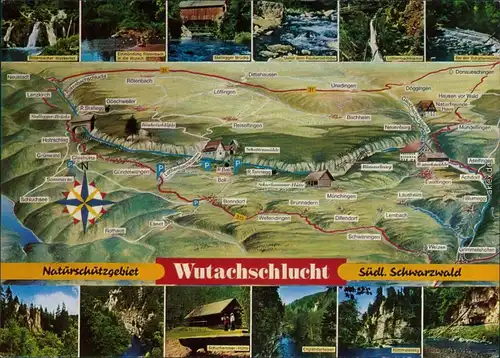 Ansichtskarte Titisee-Neustadt Landkarten-Ansichtskarte - Wutachschlucht 1970