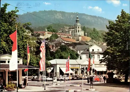 Ansichtskarte Baden-Baden Goetheplatz, Stiftskirche 1971