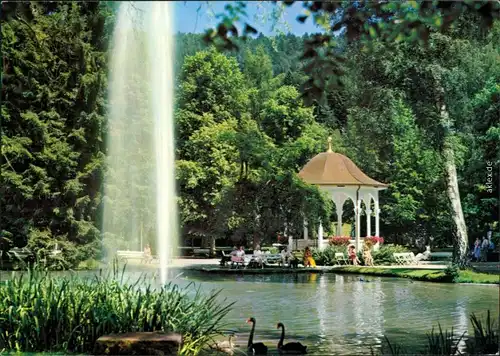 Ansichtskarte Bad Liebenzell Kurpark - See mit Fontäne 1990