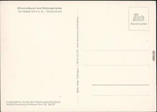 Ansichtskarte Dobel Luftbild 1973