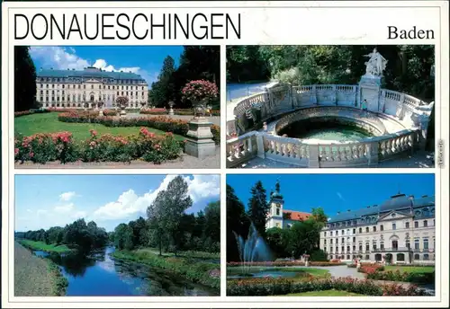 Donaueschingen Schloss - Schlossgarten und Kirche mit Umland 1987