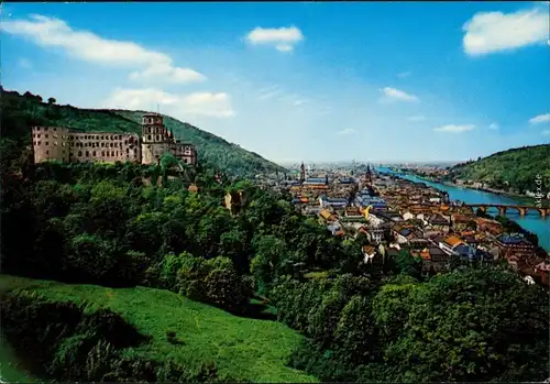 Ansichtskarte Heidelberg Panorama-Ansicht, Heidelberger Schloss 1976