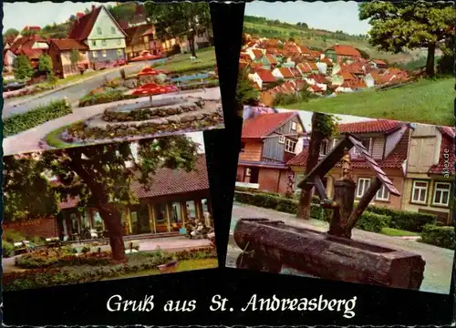 Ansichtskarte St. Andreasberg Brunnen, Überblick, Ortsmotive 1965