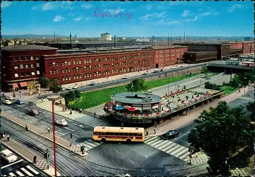 Ansichtskarte Duisburg Hauptbahnhof mit Verkehr 1978