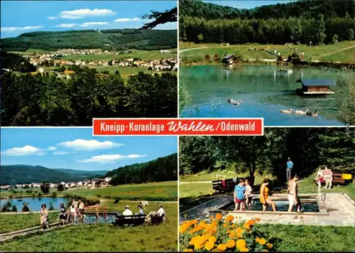 Wahlen (Odenwald)-Grasellenbach Überblick, Teich, Kuranlagen mit Gästen 1978