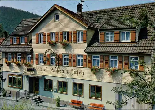 Ansichtskarte Baiersbronn Gasthof/Pension Hirsch 1980