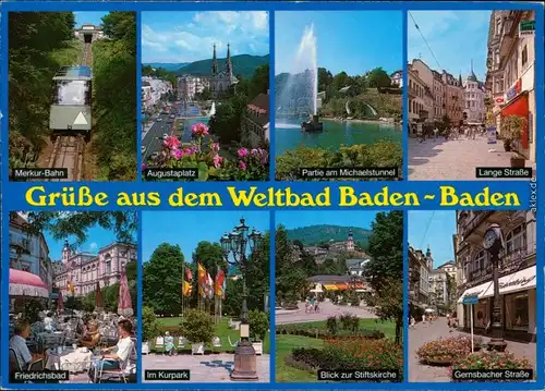 Baden-Baden Merkurbahn, Augustaplatz, Michaelstunnel, Lange Straße  1990