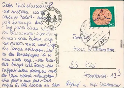 Baiersbronn  Jonbach, Mitteltal, Wildsee, Freudenstadt, Kniebis 1973