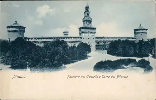 Ansichtskarte Mailand Milano Facciata del Castello e Torre del Filarete 1908