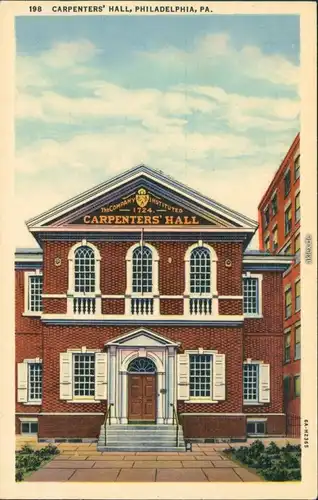 Ansichtskarte Philadelphia Schreinerhalle/Carpenters' Hall 1925