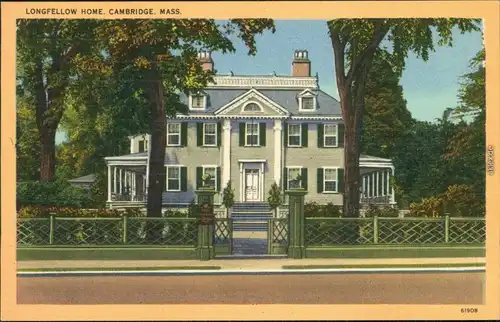 Ansichtskarte Cambridge Longfellow Home 1929