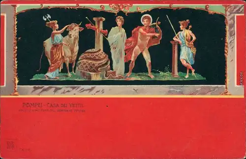 Ansichtskarte Pompei Pompei Casa Vettii - Künstlerkarte 4 1914