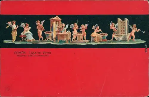 Ansichtskarte Pompei Pompei Casa Vettii - Künstlerkarte 3 1914