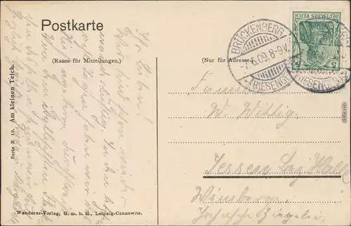 Brückenberg-Krummhübel Karpacz Górny Karpacz Baude am kleinen Teich 1909 