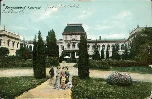 Ansichtskarte Franzensbad Františkovy Lázně Partie am Kaiserbad 1911 