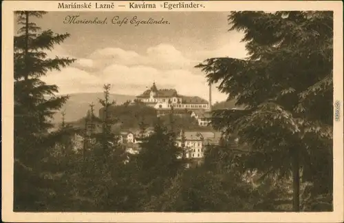 Ansichtskarte Marienbad Mariánské Lázně Stadt Cafe Egerländer 1930 