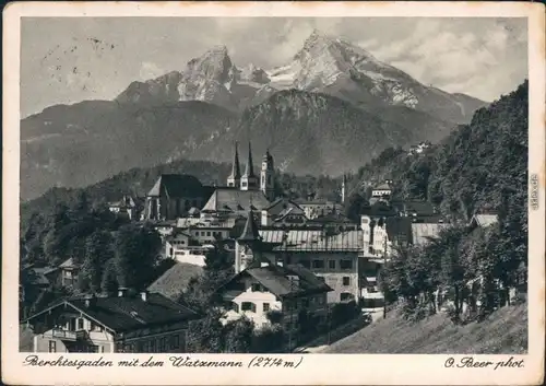 Ansichtskarte Berchtesgaden Panorama-Ansicht, Watzmann 1952