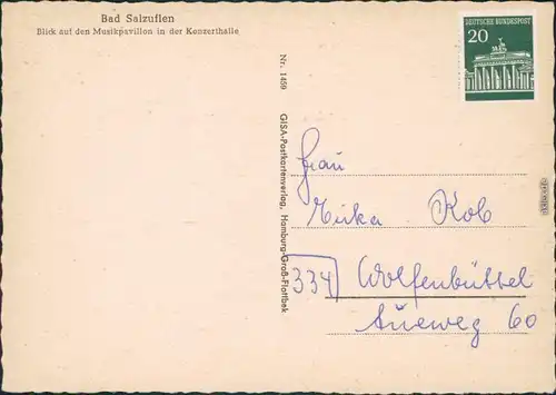 Ansichtskarte Bad Salzuflen Musikpavillon in der Konzerthalle 1965