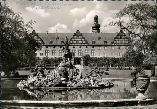 Ansichtskarte Weikersheim Schloß mit Schloßpark 1960