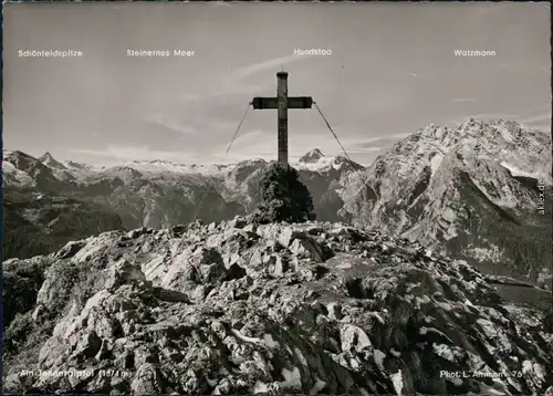 Ansichtskarte Schönau am Königssee Am Jennergipfel Kreuz mit Ausblick 1965