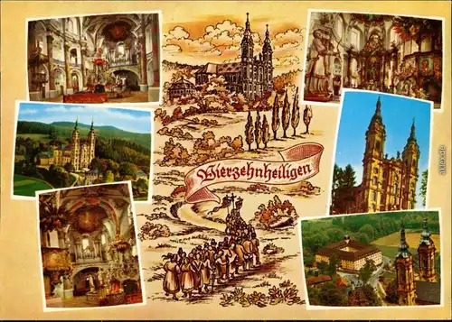 Ansichtskarte Bad Staffelstein Wallfahrtskirche Basilika Vierzehnheiligen 1990