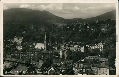 Ansichtskarte Baden-Baden Blick von der Gartenstraße 1942 