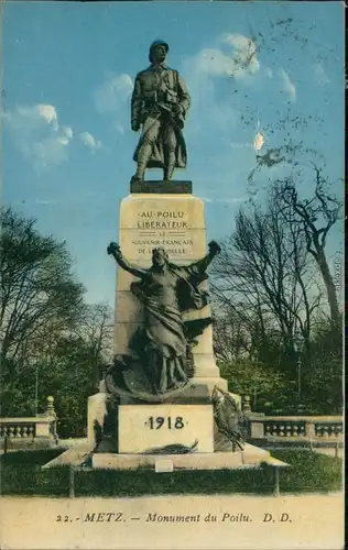 Ansichtskarte Metz Monument du Poilu 1930 