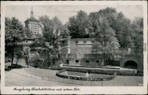 Ansichtskarte Augsburg Freilichtbühne mit rotem Tor 1939 