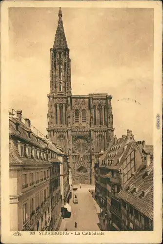 Ansichtskarte Straßburg Strasbourg Straßenpartie an der Kathedrale 1926 
