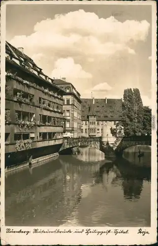 Ansichtskarte Nürnberg Partie am Heiliggeist Spital 1940 