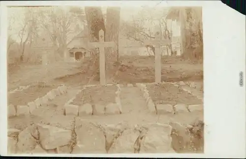 Ansichtskarte  Kriegsgräber in Rußland WK1 Privatfotokarte 1916 