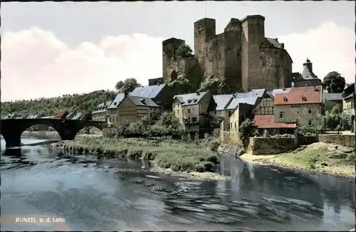 Ansichtskarte Runkel Blick auf die Stadt colorierte Foto Ak 1976