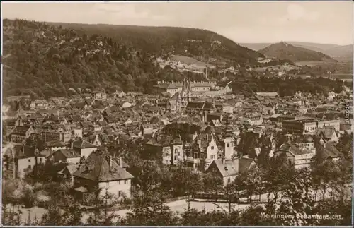 Ansichtskarte Meiningen Straßenblick - Totale 1929 