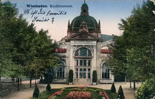 Ansichtskarte Wiesbaden Kochbrunnen 1920