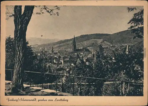Ansichtskarte Freiburg im Breisgau Blick vom Lorettoberg 1940 