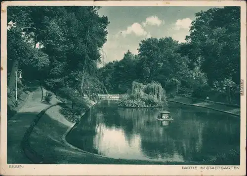 Ansichtskarte Südviertel-Essen (Ruhr) Partie im Stadtgarten 1939